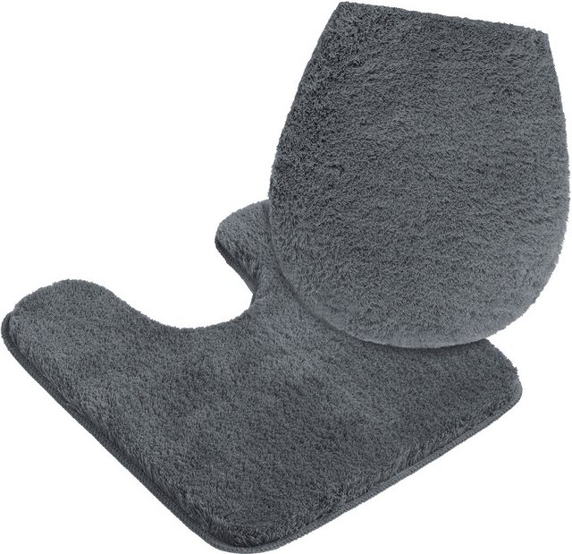 Bild von my home Badematte Merida, Höhe 32 mm, rutschhemmend beschichtet, fußbodenheizungsgeeignet, schnell trocknend, strapazierfähig, Kunstfaser, 2-tlg. Stand-WC Set, Badteppich, Uni Farben, rechteckig, rund & als 2-tlg. Set erhältlich