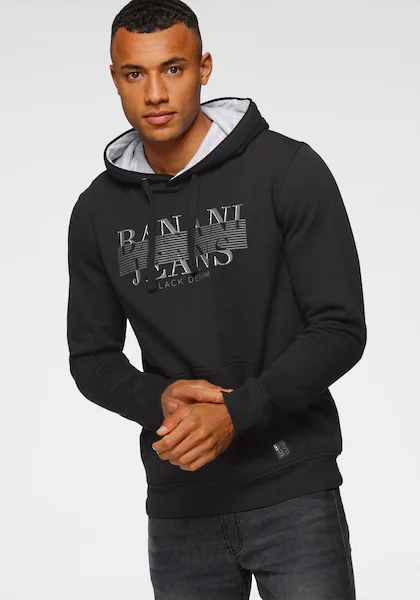Bild von Bruno Banani Kapuzensweatshirt, schmale Passform, bedrucktes Design, aus Baumwollmischung
