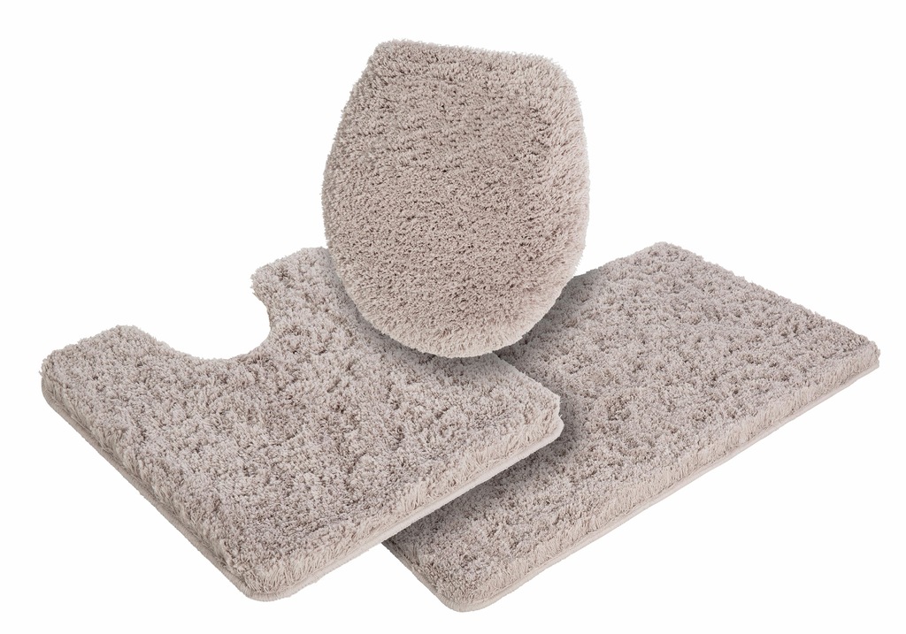 Bild von Möve Badematte Essentail/Superwuschel, Höhe 40 mm, rutschhemmend beschichtet, schnell trocknend, strapazierfähig, Polyester, rechteckig, 3-tlg. Stand-WC Set, Microfaser-Badematte, Badteppich, rechteckig, rund & als 3-tlg. Set
