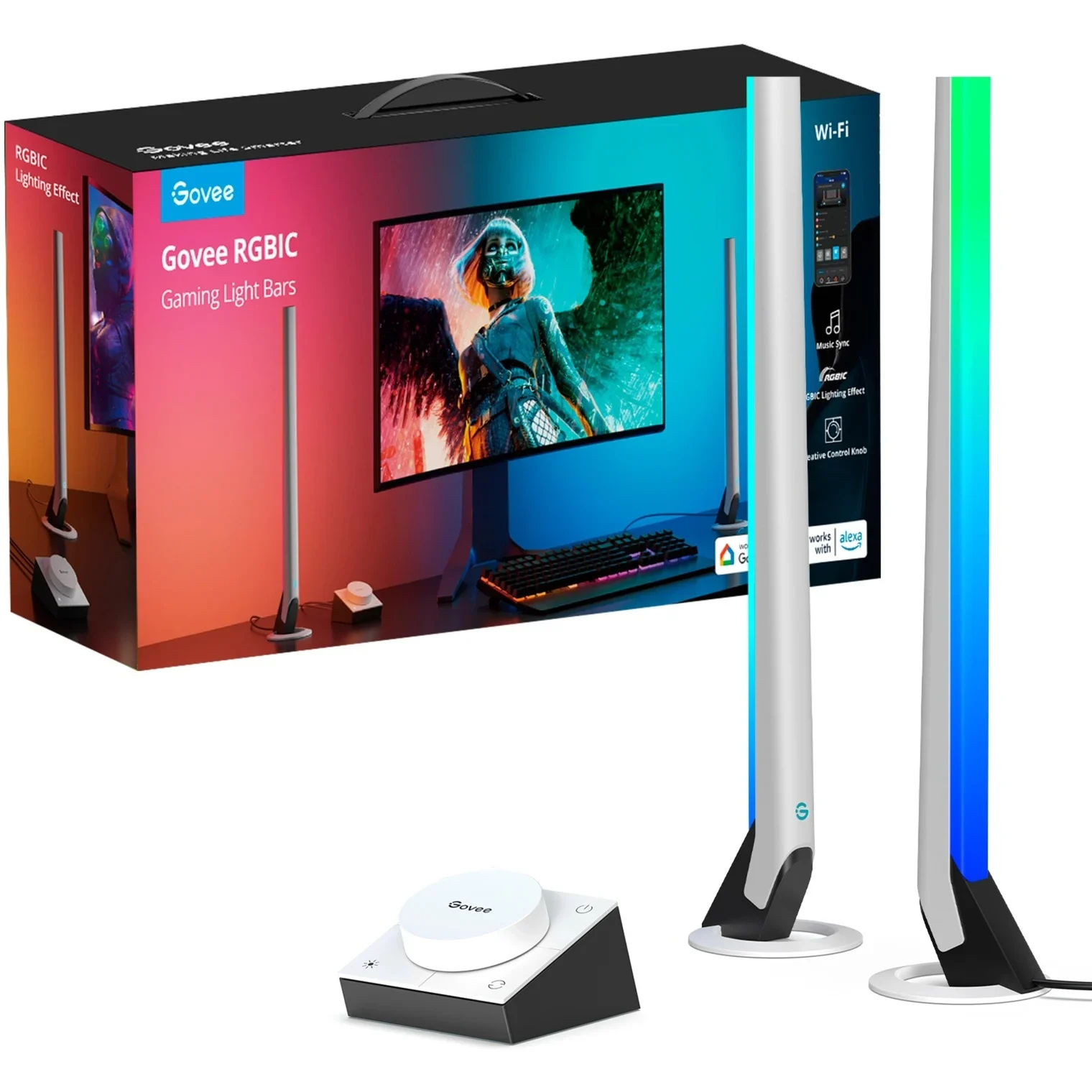 Bild von Govee Smart Gaming Light Bars - Gaming Tischleuchten - Weiß