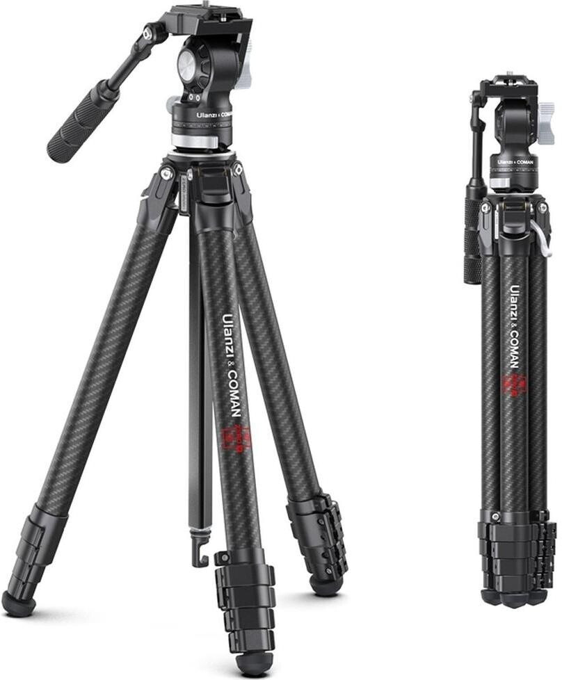 Bild von Ulanzi Zero V Carbon Travel Tripod with Video Head (Kunststoff), Stativ, Schwarz