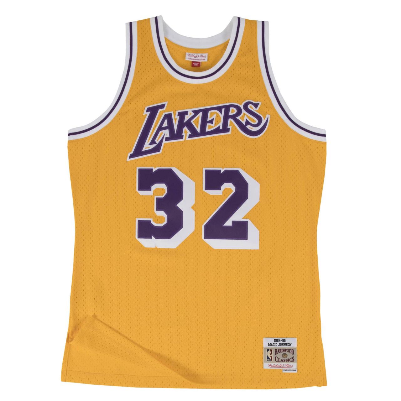Bild von Mitchell & Ness, Herren, Sportshirt, Magic Johnson Los Angeles Lakers 198485 Swingman Jersey (XXL), Gelb, XXL