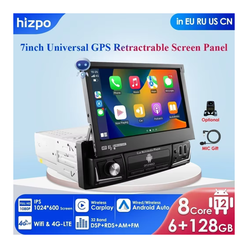 Bild von HIZPO 1DIN Autoradio Carplay mit GPS Navigation