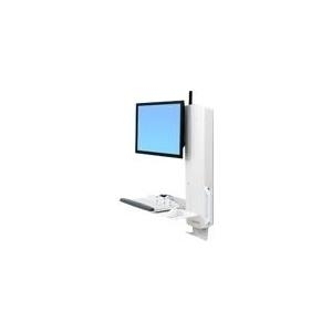 Bild von Ergotron StyleView Sit-Stand Vertical Lift, High Traffic Area - Befestigungskit (Wandmontage, Handgelenkkissen, Maushalterung, vertikale Verstellschiene, Tastatur-Tablett) für LCD-Bildschirm/Tastatur/Maus - weiß - Bildschirmgröße: 61cm (24) - Montageschnittstelle: 100 x 100 mm, 75 x 75 mm (61-081-062)