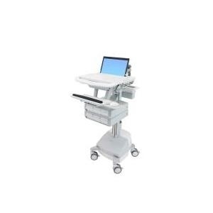Bild von Ergotron StyleView - Wagen für Notebook/Tastatur/Maus (open architecture) - medizinisch - Aluminium, verzinker Stahl, high-grade plastic - Grau, weiß, Polished Aluminum - Bildschirmgröße: bis zu 43,9 cm (17.3 breit) - Ausgang: Wechselstrom 230 V - 66 Ah - Bleisäure (SV44-1161-2)