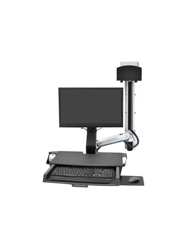 Bild von Ergotron SV Combo System with Worksurface & Pan, Small CPU Holder - Befestigungskit (CPU- (Diverse), TV Zubehör, Silber