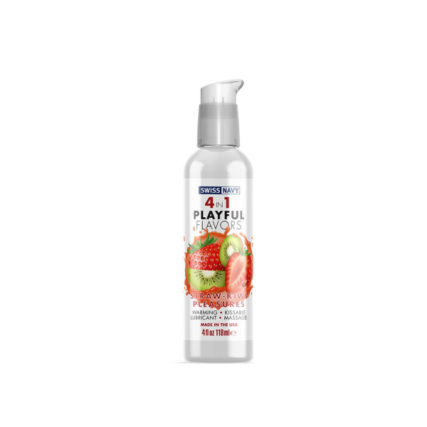 Bild von 4 In 1 Lubricant with Straw-Kiwi Pleasures Flavor - 4 fl oz / 118 ml