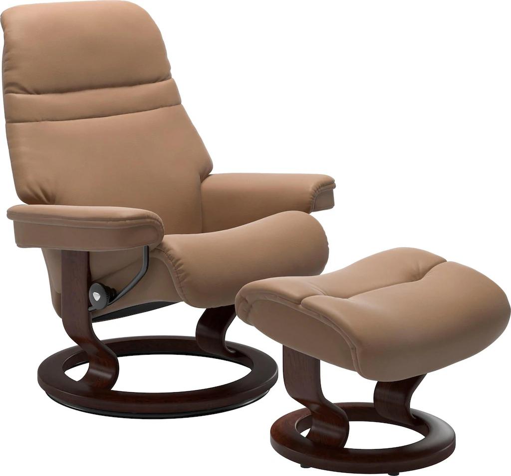 Bild von Stressless® Relaxsessel »Sunrise«, (Set, Relaxsessel mit Hocker), mit Classic Base, Größe M, Gestell Eiche