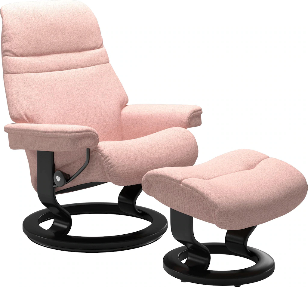 Bild von Stressless® Relaxsessel »Sunrise«, (Set, Relaxsessel mit Hocker), mit Classic Base, Größe M, Gestell Schwarz