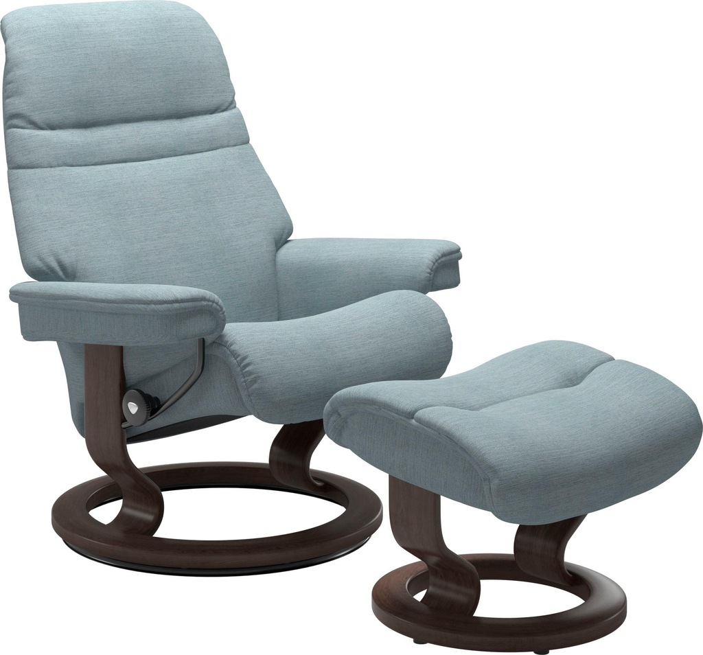 Bild von Stressless® Relaxsessel »Sunrise«, (Set, Relaxsessel mit Hocker), mit Classic Base, Größe M, Gestell Wenge