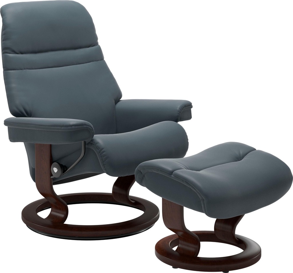 Bild von Stressless® Relaxsessel »Sunrise«, (Set, Relaxsessel mit Hocker), mit Classic Base, Größe L, Gestell Braun