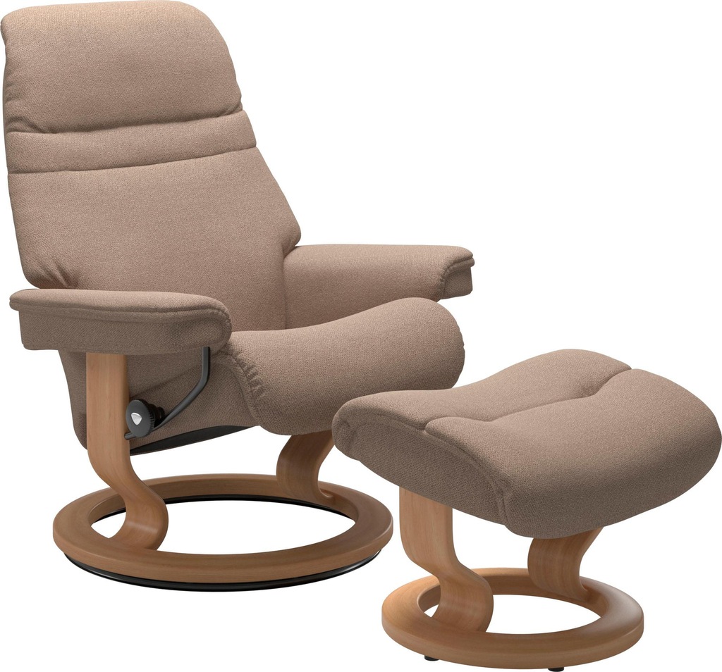 Bild von Stressless® Relaxsessel »Sunrise«, (Set, Relaxsessel mit Hocker), mit Classic Base, Größe L, Gestell Eiche