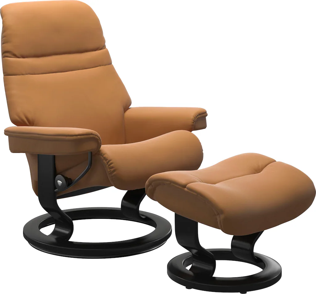 Bild von Stressless® Relaxsessel »Sunrise«, (Set, Relaxsessel mit Hocker), mit Classic Base, Größe L, Gestell Schwarz