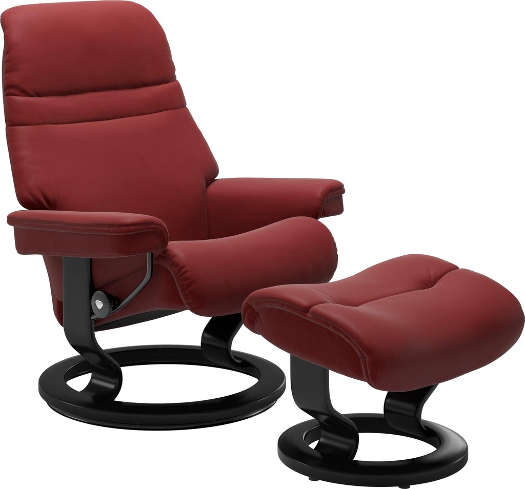 Bild von Stressless® Relaxsessel »Sunrise«, (Set, Relaxsessel mit Hocker), mit Classic Base, Größe L, Gestell Schwarz