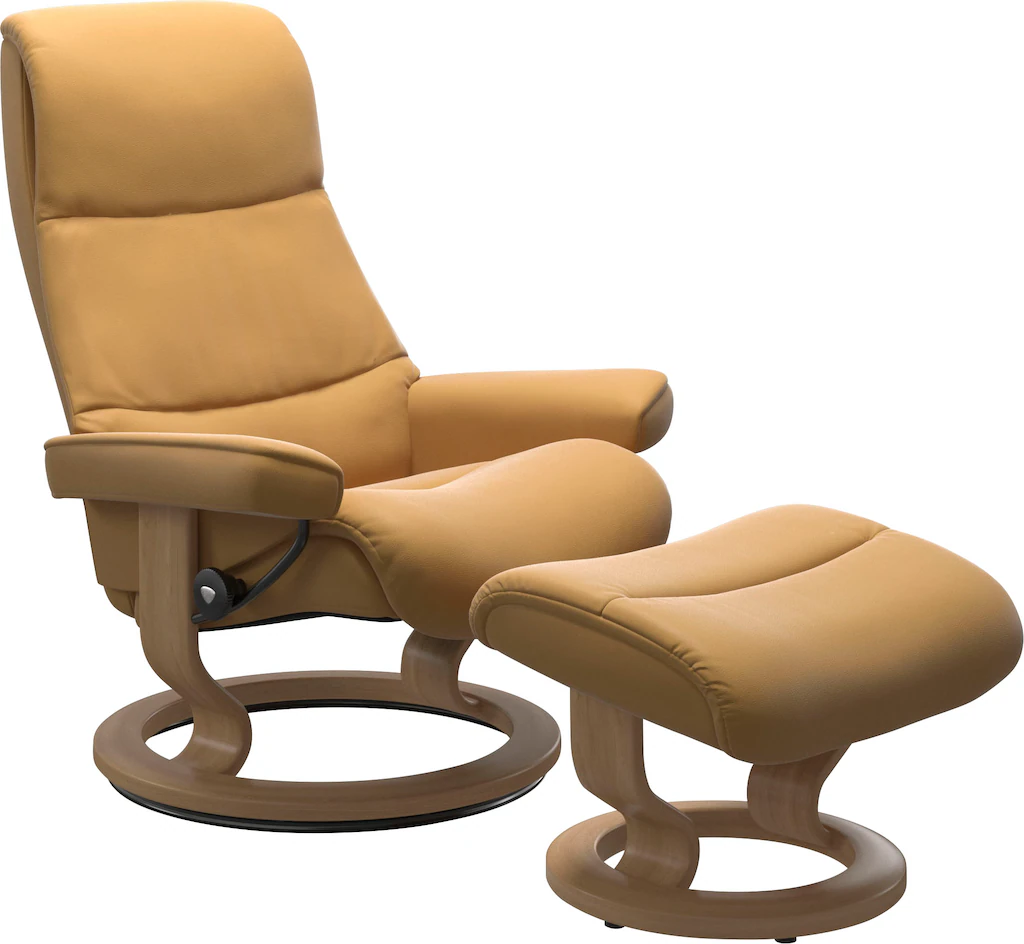 Bild von Stressless® Relaxsessel »View«, (Set, Relaxsessel mit Hocker), mit Classic Base, Größe M,Gestell Eiche