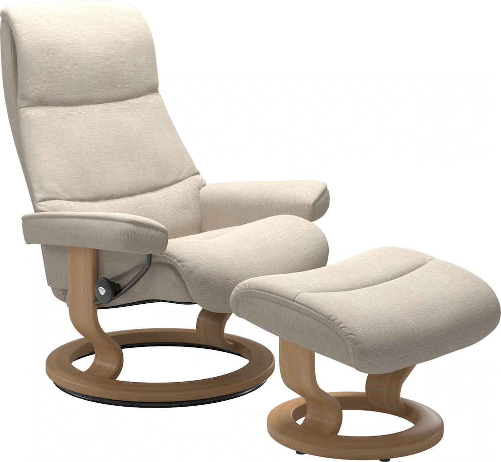 Bild von Stressless® Relaxsessel »View«, (Set, Relaxsessel mit Hocker), mit Classic Base, Größe L,Gestell Eiche