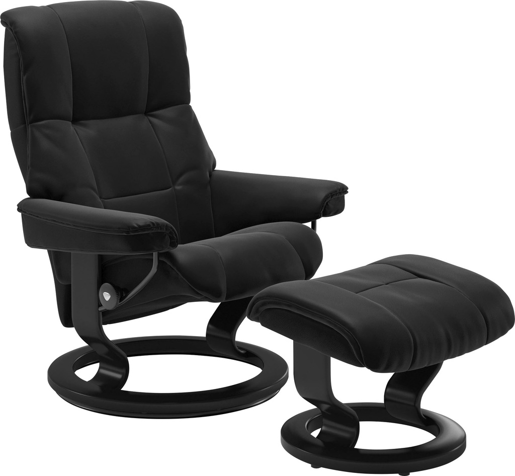 Bild von Stressless® Relaxsessel »Mayfair«, (Set, Relaxsessel mit Hocker), mit Hocker, mit Classic Base, Größe S, M & L, Gestell Schwarz