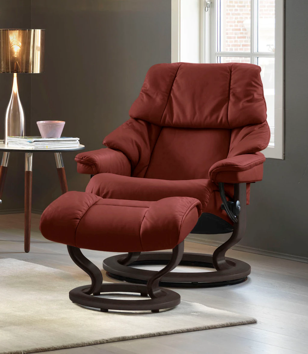 Bild von Stressless® Relaxsessel Reno (Set, Relaxsessel mit Hocker), mit Hocker, mit Classic Base, Größe S, M & L, Gestell Wenge
