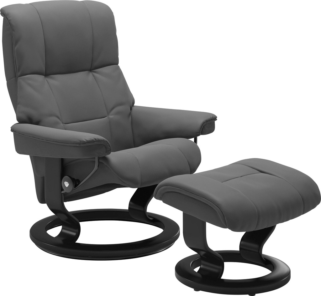 Bild von Stressless® Relaxsessel »Mayfair«, (Set, Relaxsessel mit Hocker), mit Hocker, mit Classic Base, Größe S, M & L, Gestell Schwarz