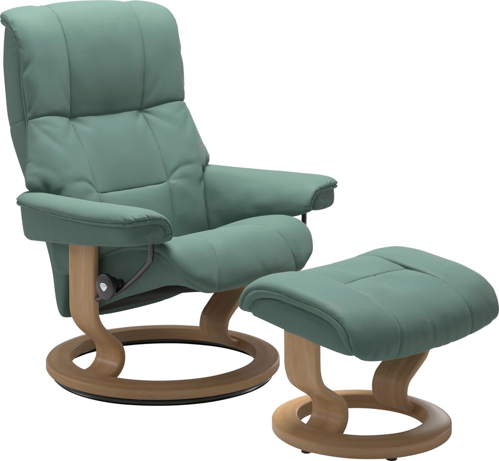 Bild von Stressless® Relaxsessel Mayfair (Set, Relaxsessel mit Hocker), mit Hocker, mit Classic Base, Größe S, M & L, Gestell Eiche