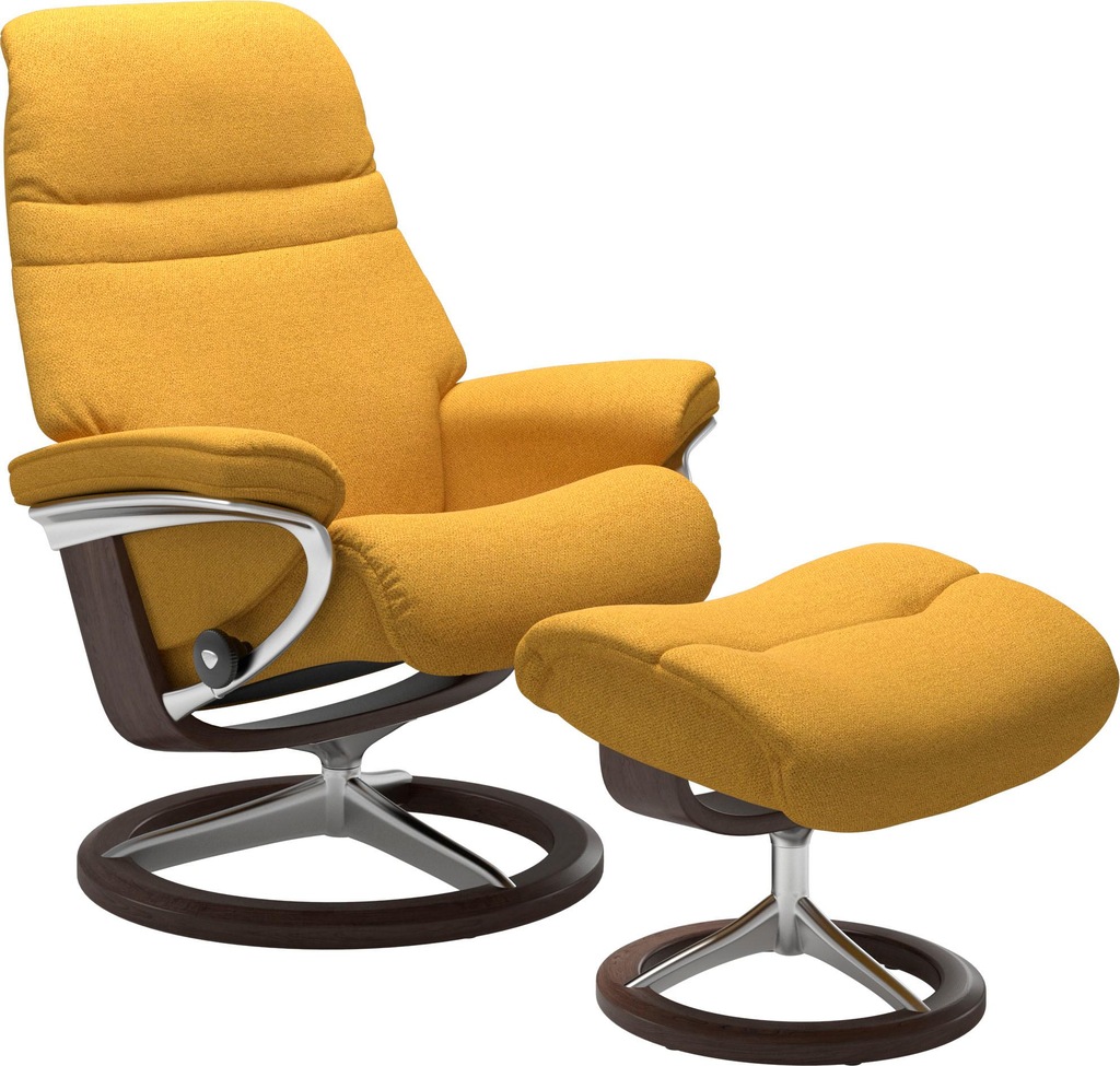 Bild von Stressless® Relaxsessel »Sunrise«, (Set, Relaxsessel mit Hocker), mit Signature Base, Größe M, Gestell Wenge