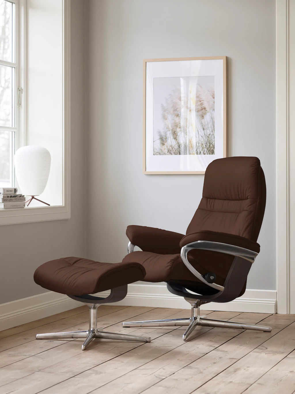 Bild von Stressless® Fußhocker »Sunrise«, mit Cross Base, Größe S, M & L, Holzakzent Wenge