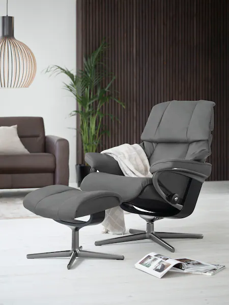 Bild von Stressless® Relaxsessel »Reno«, mit Cross Base, Größe S, M & L, Holzakzent Schwarz