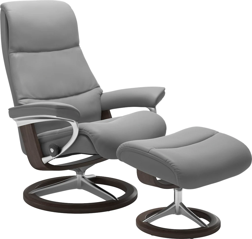Bild von Stressless® Relaxsessel »View«, (Set, Relaxsessel mit Hocker), mit Signature Base, Größe S,Gestell Wenge