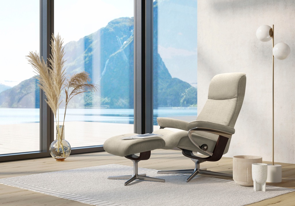 Bild von Stressless® Relaxsessel »View«, mit Cross Base, Größe S, M & L, Holzakzent Braun