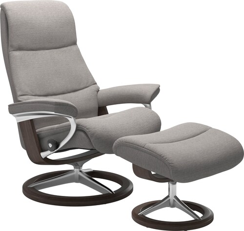 Bild von Stressless® Relaxsessel »View«, (Set, Relaxsessel mit Hocker), mit Signature Base, Größe M,Gestell Wenge