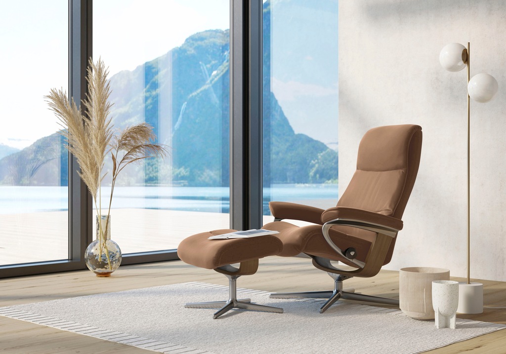 Bild von Stressless® Relaxsessel »View«, mit Cross Base, Größe S, M & L, Holzakzent Eiche