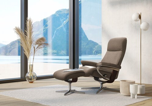 Bild von Stressless® Relaxsessel »View«, mit Cross Base, Größe S, M & L, Holzakzent Braun