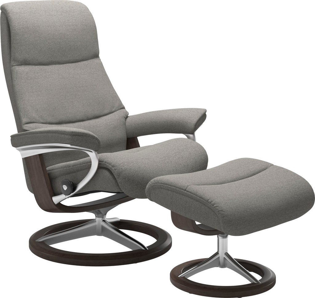 Bild von Stressless® Relaxsessel »View«, (Set, Relaxsessel mit Hocker), mit Signature Base, Größe L,Gestell Wenge