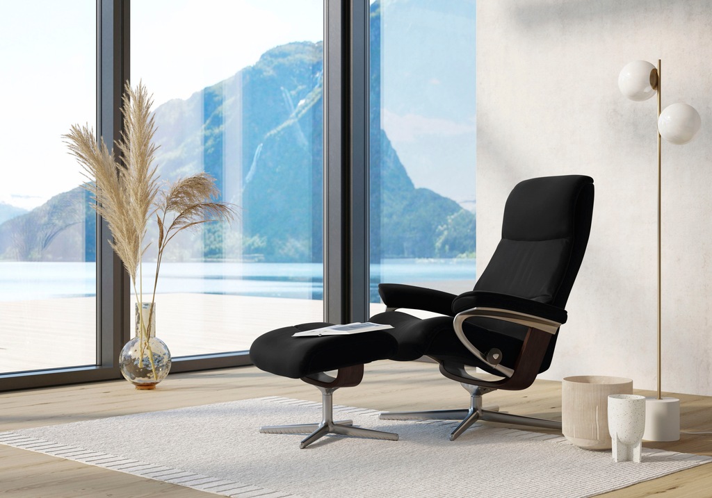 Bild von Stressless® Relaxsessel »View«, mit Cross Base, Größe S, M & L, Holzakzent Braun