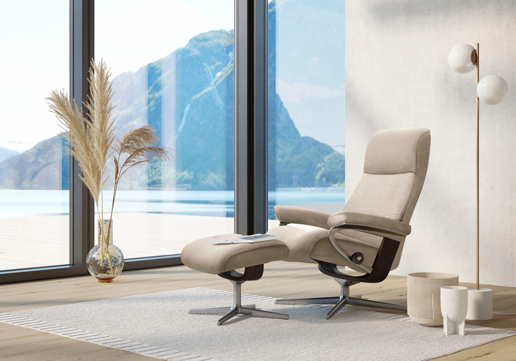 Bild von Stressless® Relaxsessel »View«, mit Cross Base, Größe S, M & L, Holzakzent Braun