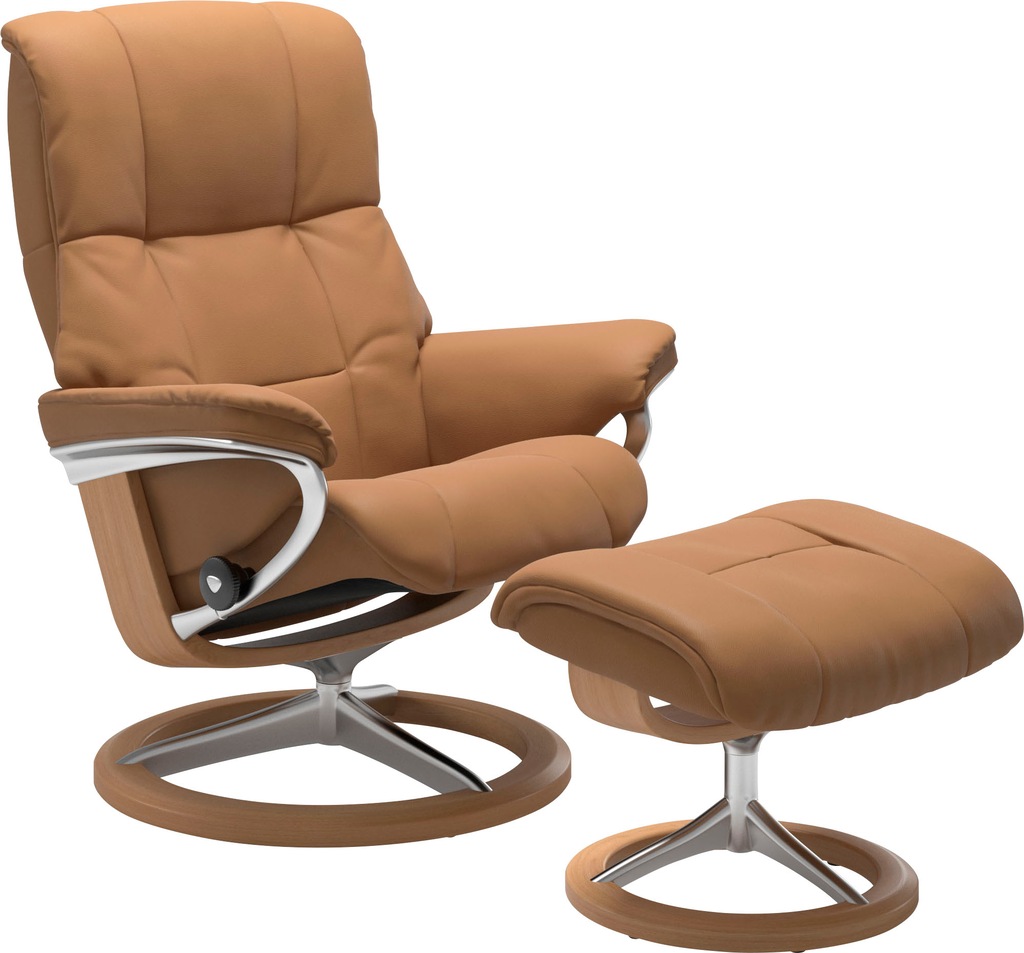 Bild von Stressless® Relaxsessel »Mayfair«, (Set, Relaxsessel mit Hocker), mit Hocker, mit Signature Base, Größe S, M & L, Gestell Eiche