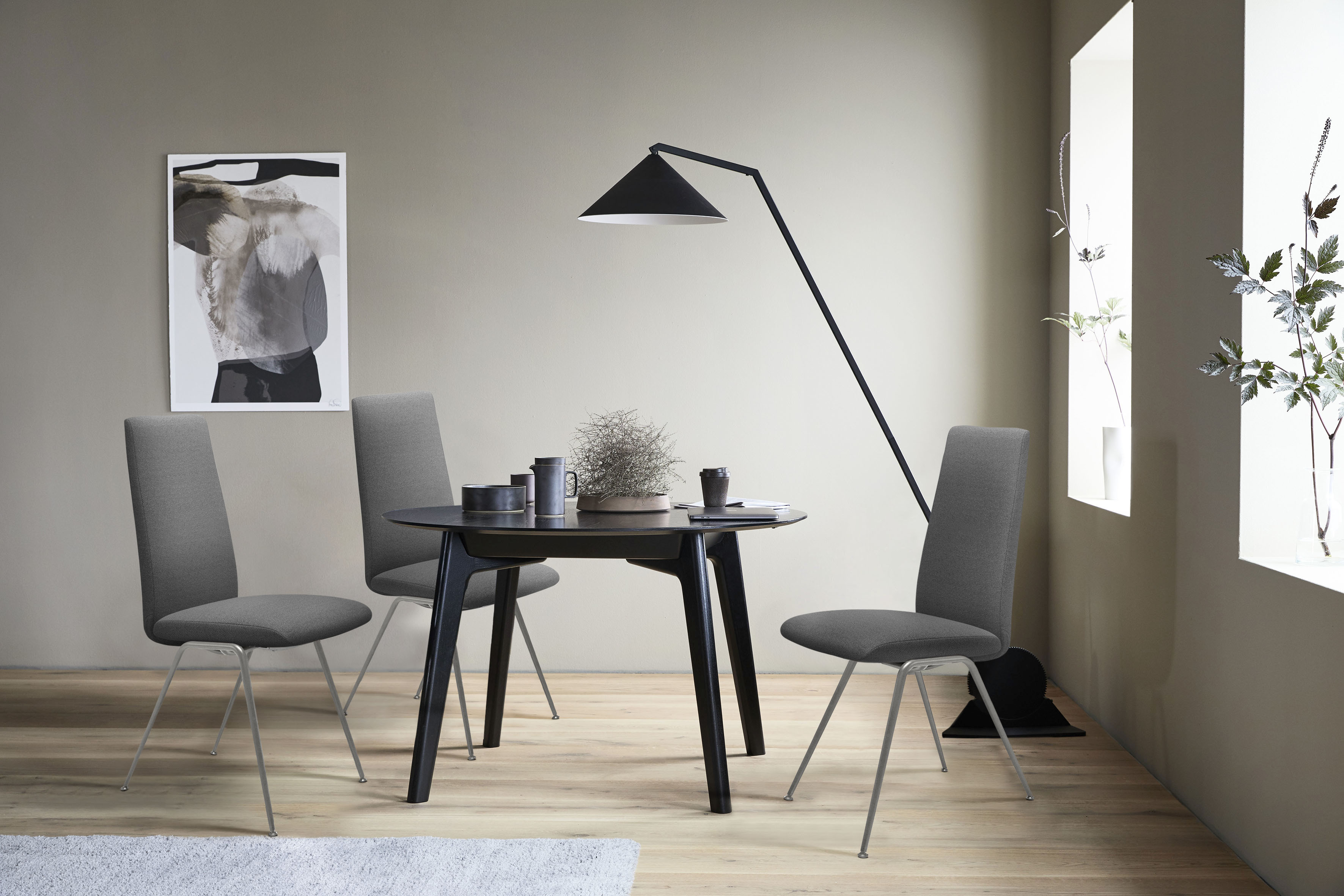 Bild von Stressless® Polsterstuhl »Laurel«, ROHLEDER Stoff Q2 FARON, High Back, Größe M, mit Beinen aus Stahl in Chrom glänzend