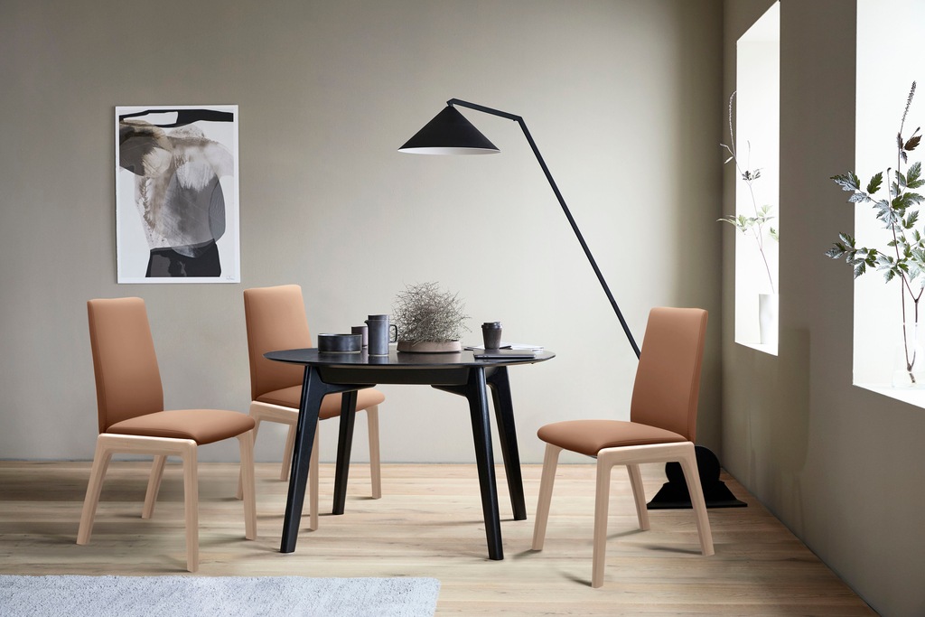 Bild von Stressless® Polsterstuhl »Laurel«, Leder BATICK, Low Back, Größe L, mit abgerundeten Beinen in Schwarz