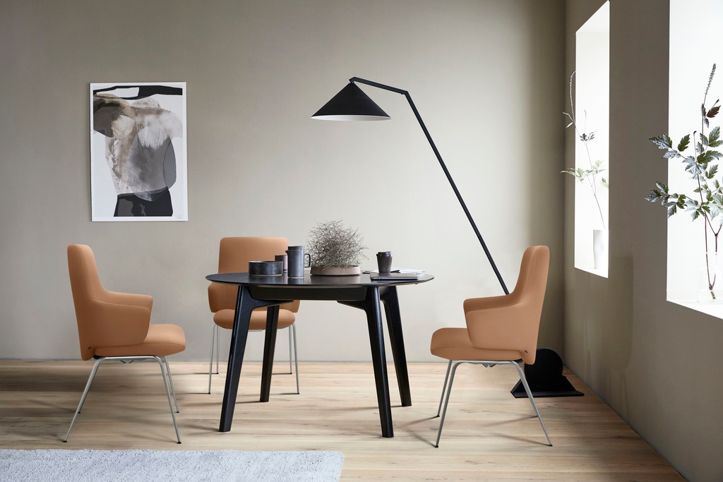 Bild von Stressless® Polsterstuhl »Laurel«, Leder PALOMA, Low Back mit Armlehne, Größe L, mit Beinen aus Stahl in Chrom glänzend