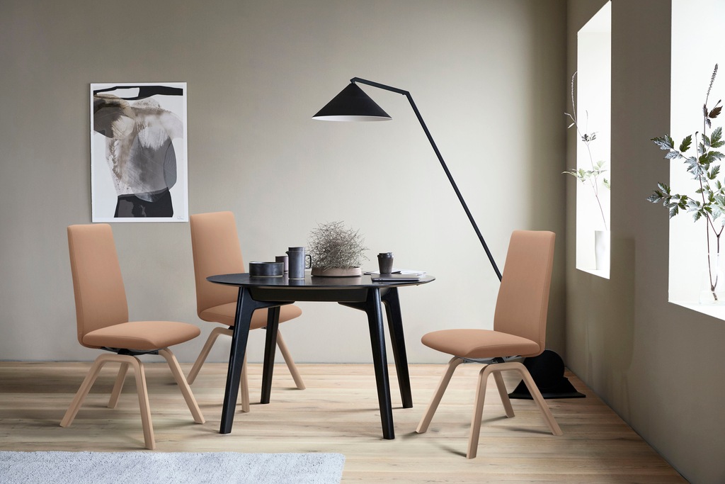 Bild von Stressless® Polsterstuhl »Laurel«, Microfaser DINAMICA, High Back, Größe L, mit schräggestellten Beinen in Eiche natur