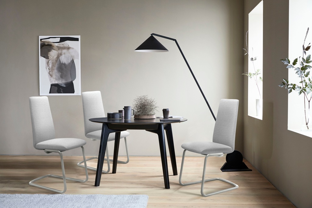 Bild von Stressless® Polsterstuhl »Laurel«, ROHLEDER Stoff Q2 FARON, High Back, Größe L, mit Beinen aus Stahl in Chrom matt