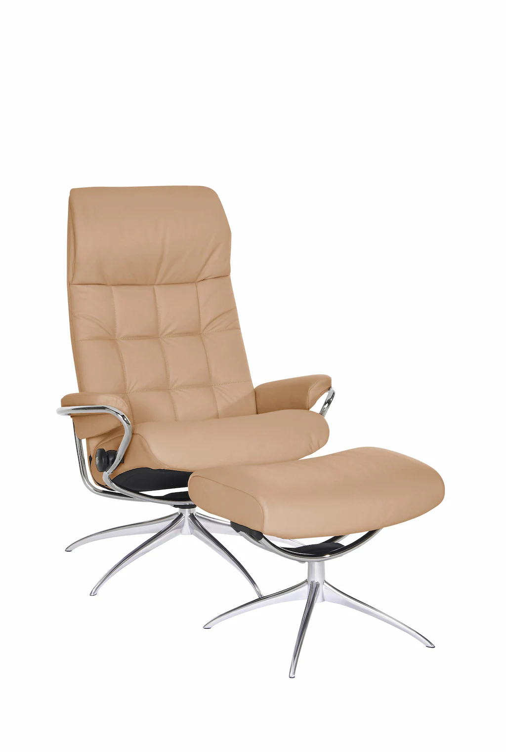 Bild von Stressless® Relaxsessel »London«, (Set, Relaxsessel mit Hocker), mit Hocker, High Back, mit Star Base, Gestell Chrom