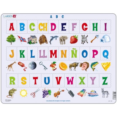 Bild von Larsen Rahmenpuzzle - A B C Puzzle (auf Spanisch) 26 Teile Puzzle Larsen-LS829-ES