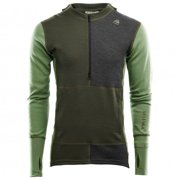 Bild von Aclima - Warmwool Hood Sweater Zip - Merinopullover Gr S oliv