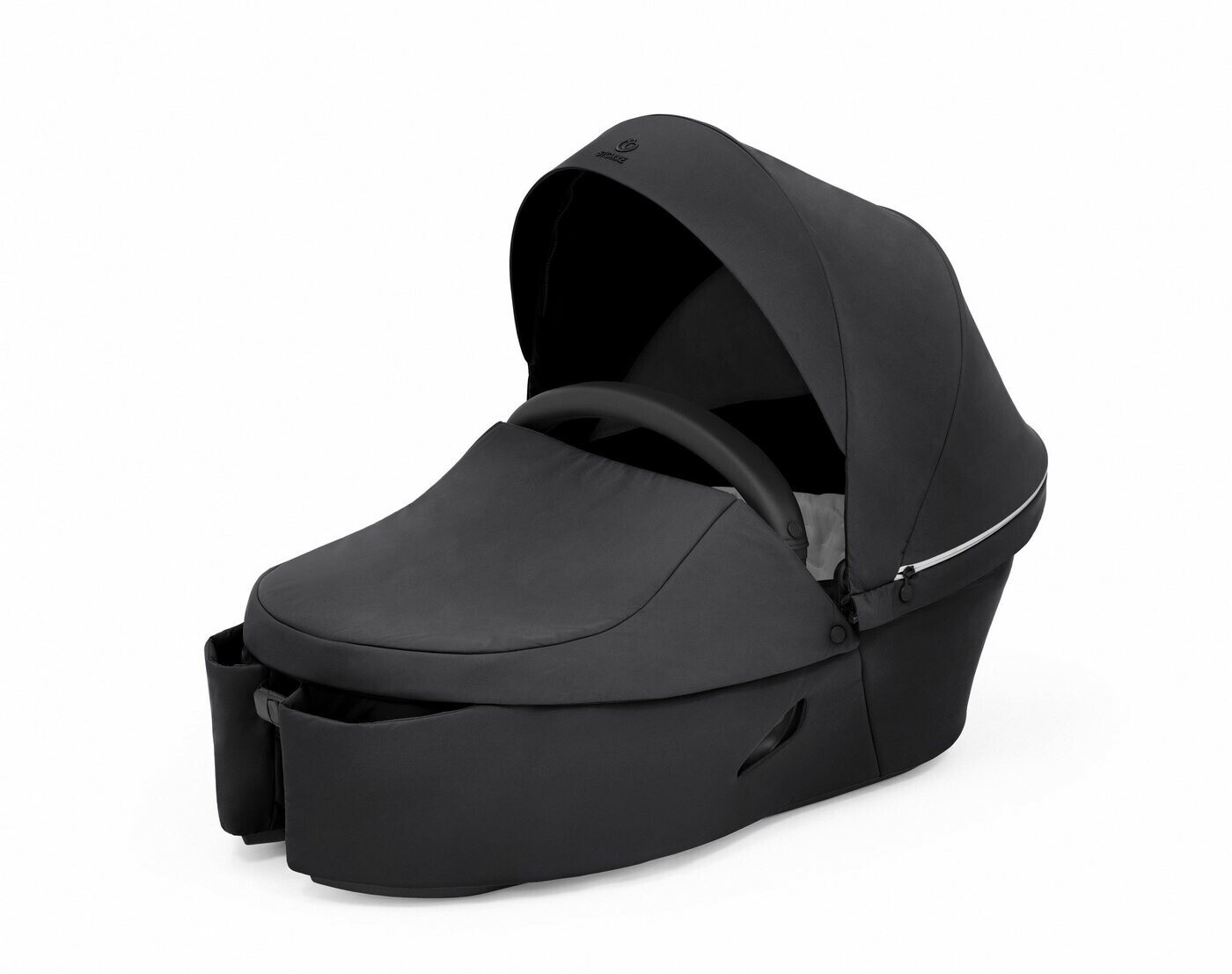 Bild von Stokke Xplory X Babyschale, Rich Black – Abnehmbare Babywanne für Xplory X Kinderwagen – Innen gepolstert & atmungsaktive Matratze – mit Vabnehmbarem Windschutz & 2 praktischen Taschen