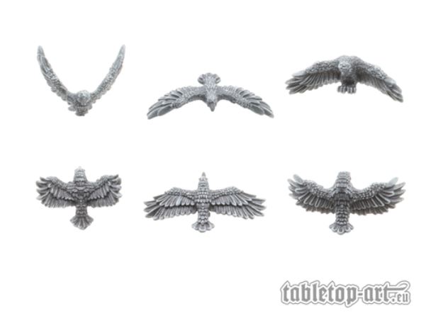 Bild von Fliegende Raben (6) 28mm Tabletop-Art Flying Ravens miniatures Terrain scenery