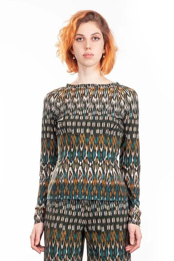 Bild von Schella Kann 2 Damen Langarmshirt  Alloverprint mehrfarbig