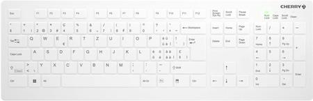 Bild von Cherry AK-C8112, ak-c8112-fu1-w/ch, Volle Größe 100%, Kabellos, RF Wireless, Scherenschalter, QWERTZ, Weiß