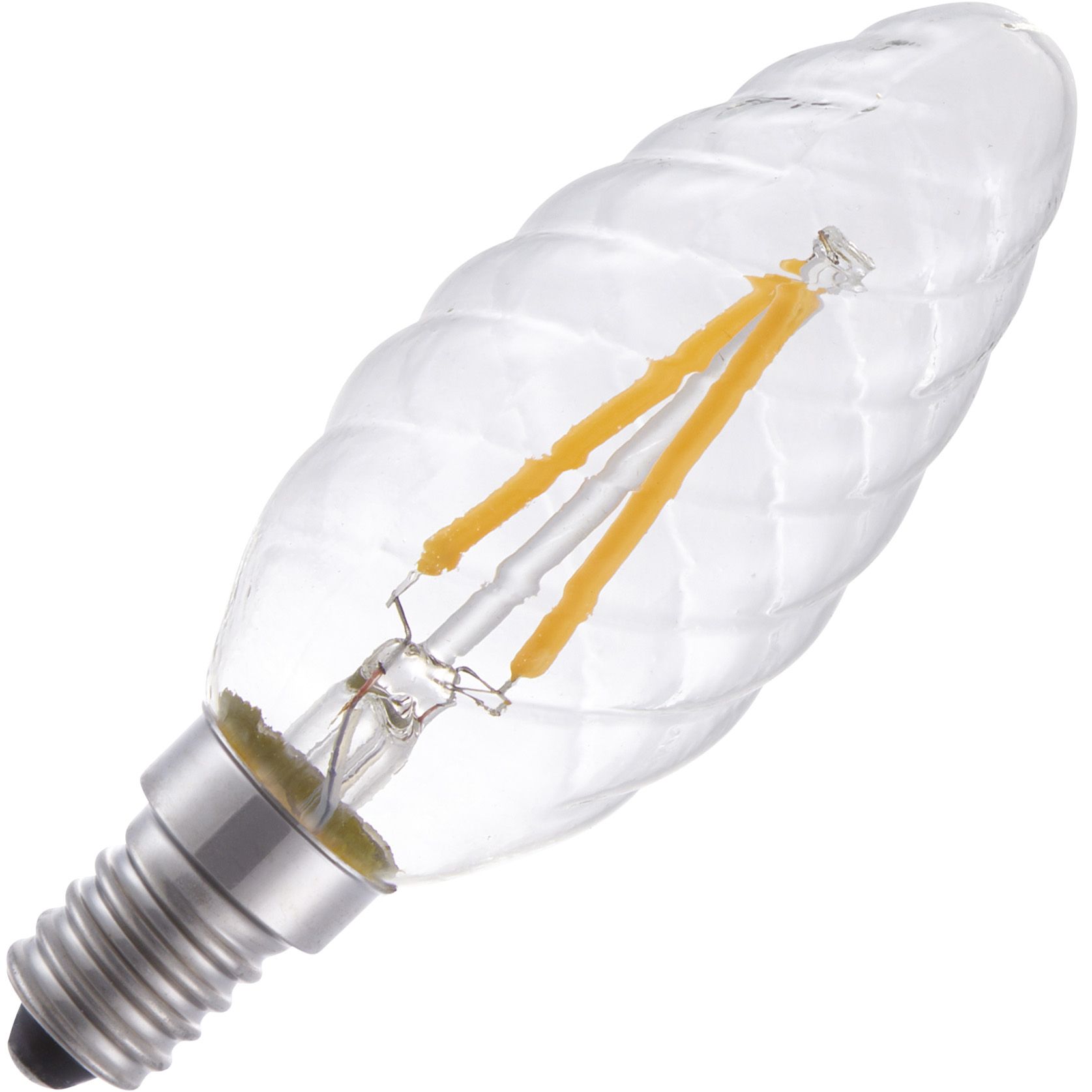 Bild von Lighto | LED Glühfaden | Kleine Fassung E14 | Kerzenlampe gedreht | Hell | 35mm | 2W
