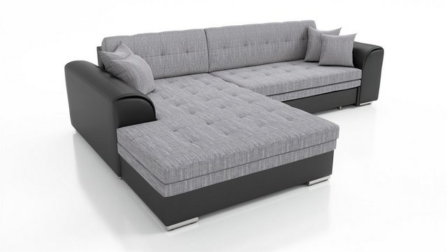 Bild von Fun Möbel Ecksofa Couchgarnitur SARRA Kunstleder/Stoff Ottomane Rechts oder Links, mit Schlaffunktion